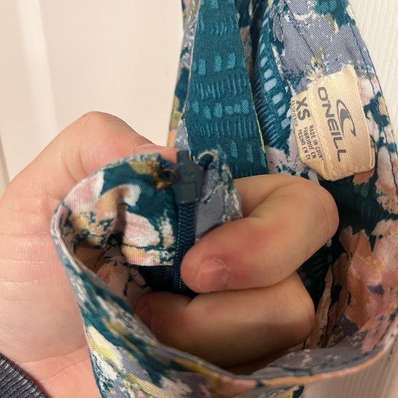 O'Neill Floral Maxi Skirt in Teal and Cream - Picture 8 of 16